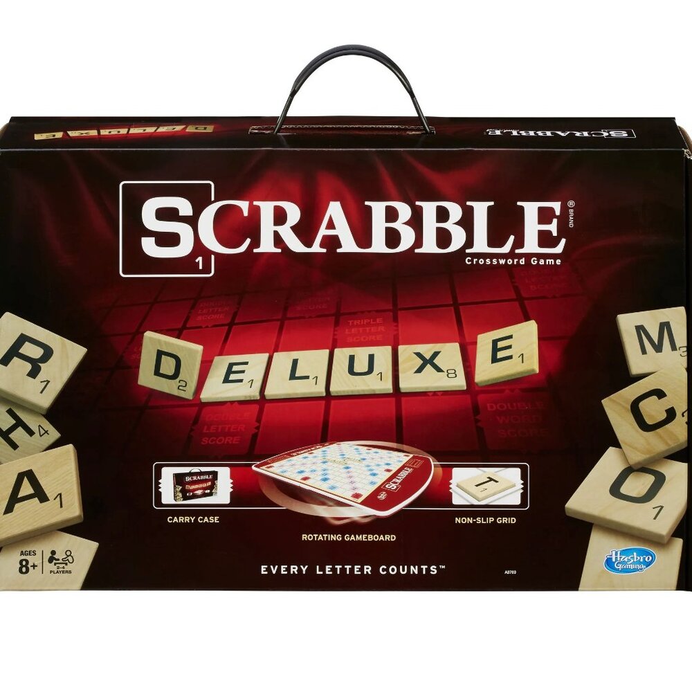Scrabble Game Deluxe Edition Rotating Board Game & Carry Case - Picture 13 of 15